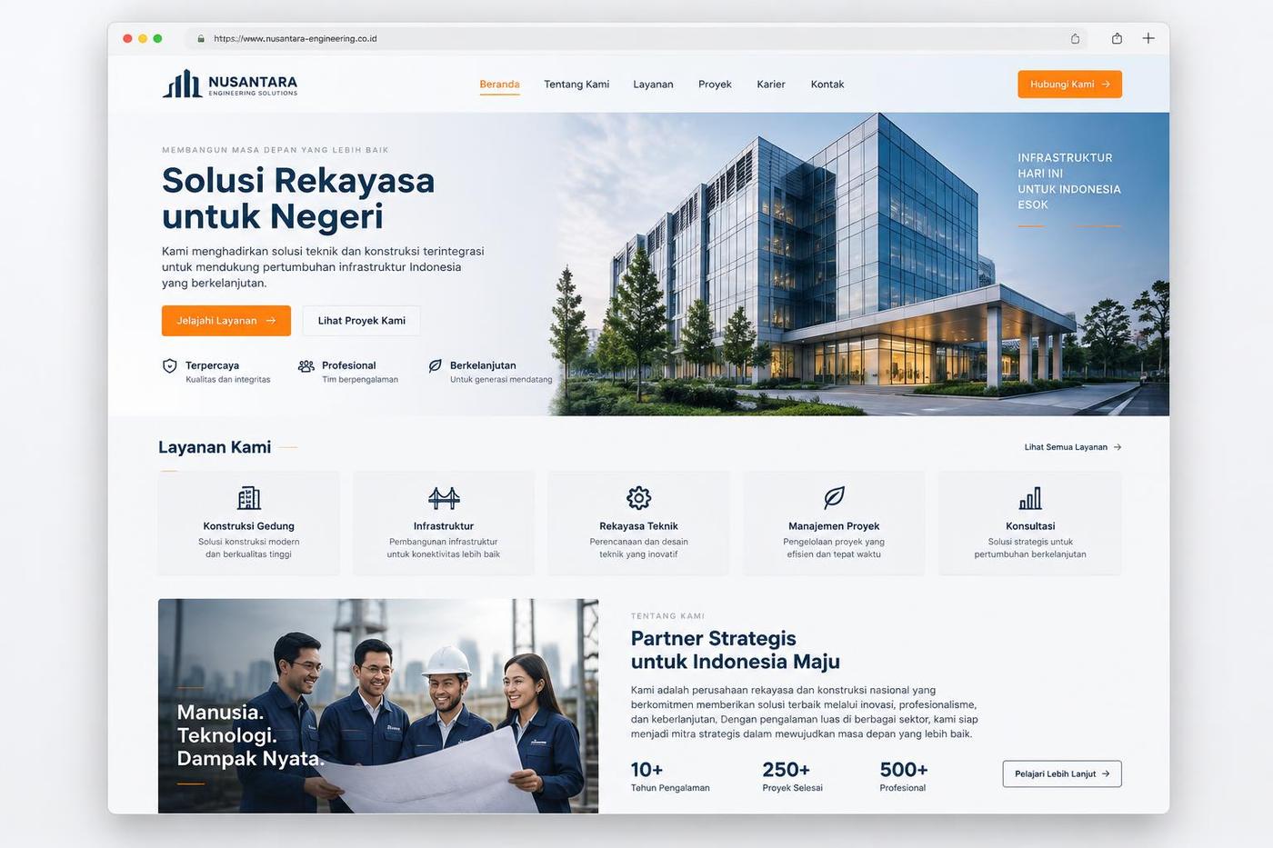 Contoh desain dan susunan halaman website bisnis